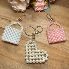 Load image into Gallery viewer, Pearl Beaded Bag Charm Keychains
