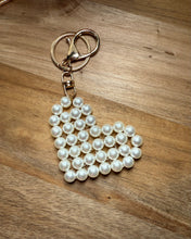 Load image into Gallery viewer, Pearl Beaded Bag Charm Keychains
