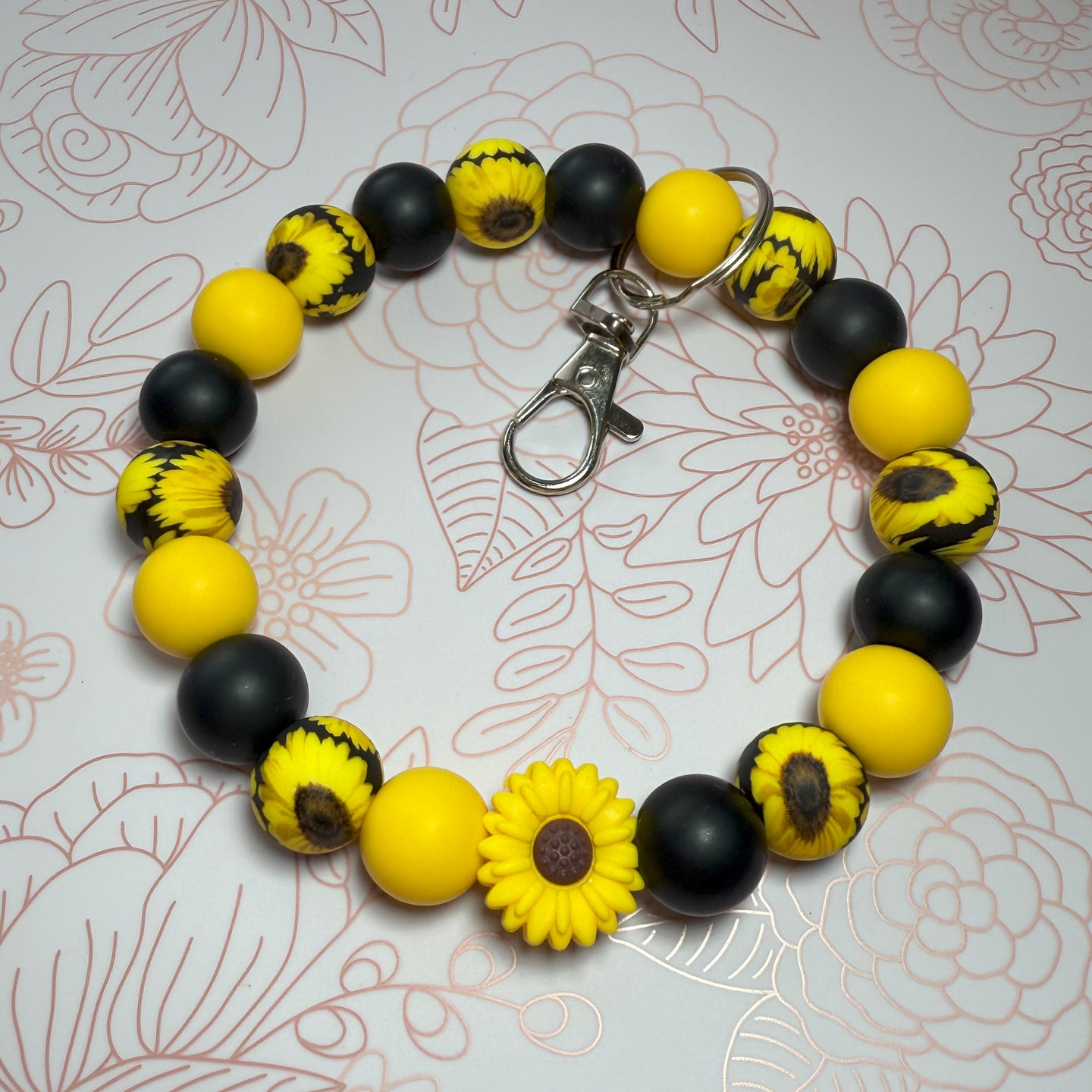 Sunflower Keychain Wristlet