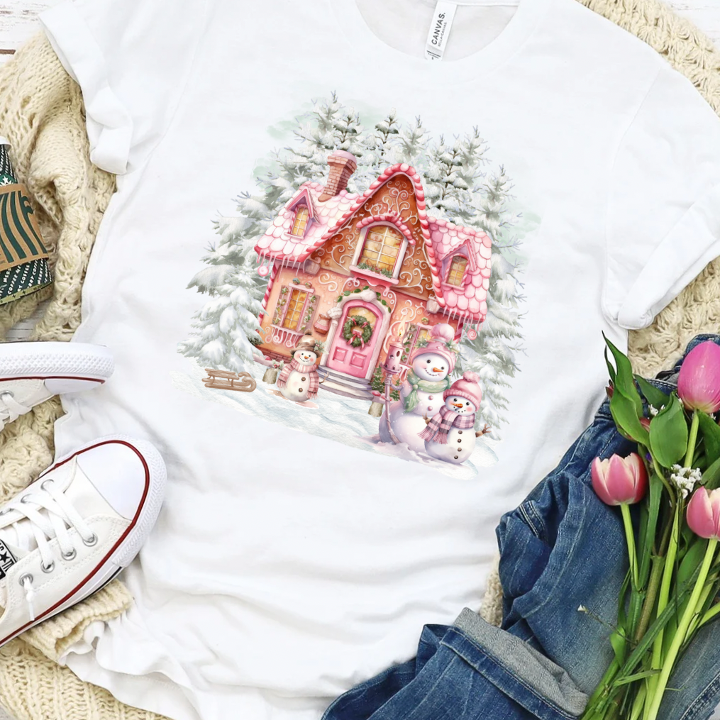 Christmas Snowman Cottage Shirt