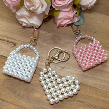 Load image into Gallery viewer, Pearl Beaded Bag Charm Keychains
