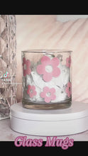 Load and play video in Gallery viewer, Pink Flowers Glass Mug
