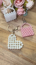Load and play video in Gallery viewer, Pearl Beaded Bag Charm Keychains

