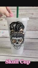 Load and play video in Gallery viewer, Messy Bun Skull Starbucks Cup
