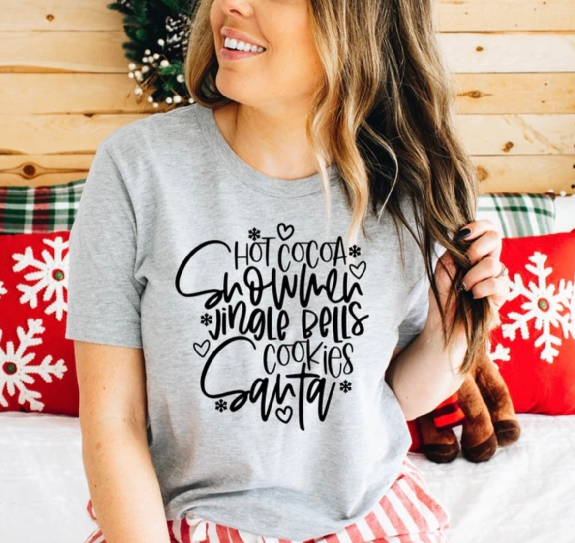 Hot Cocoa Jingle Bells Santa Shirt