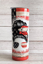 Load image into Gallery viewer, Patriotic Messy Bun Tumbler
