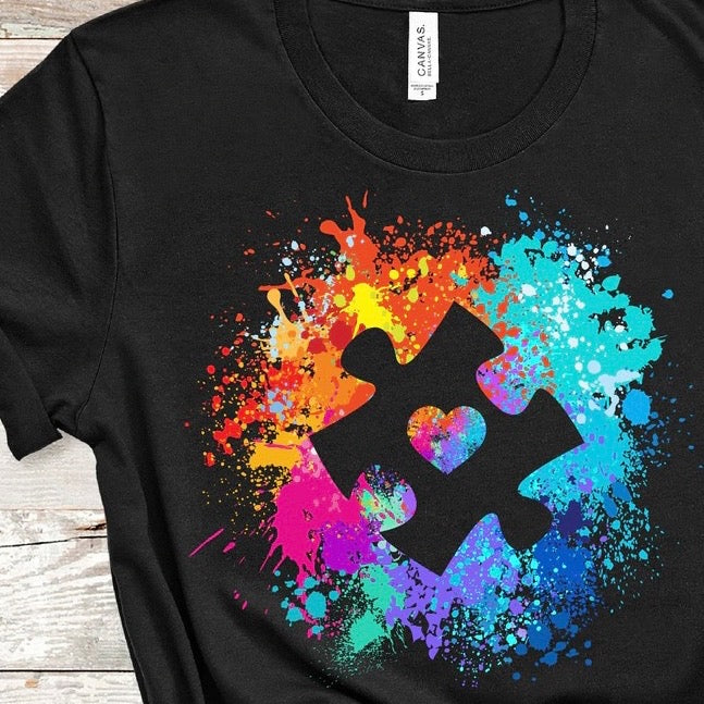 Autism Puzzle Splatter Shirt