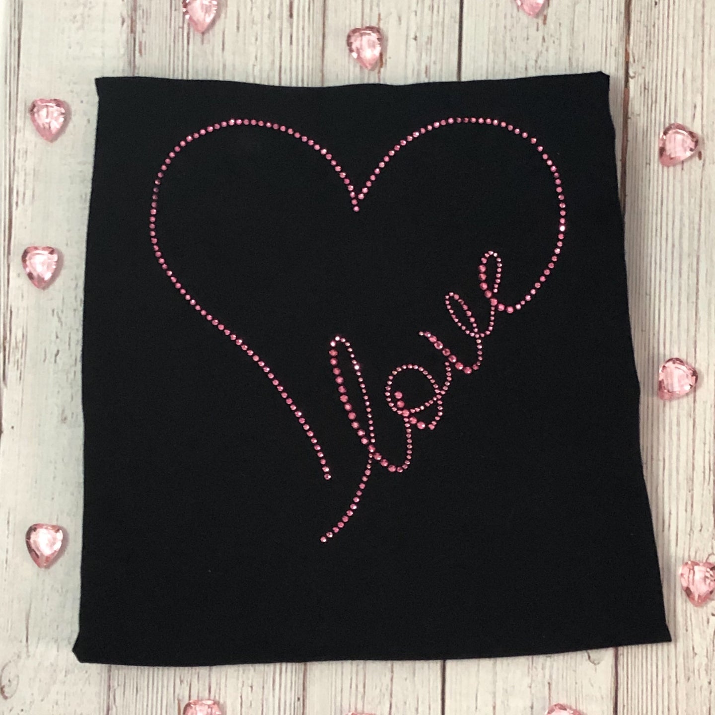 Love Heart Rhinestone Shirts